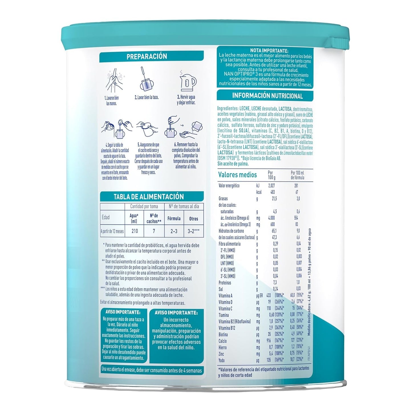 Milchprodukte 3 KINDER 800 G