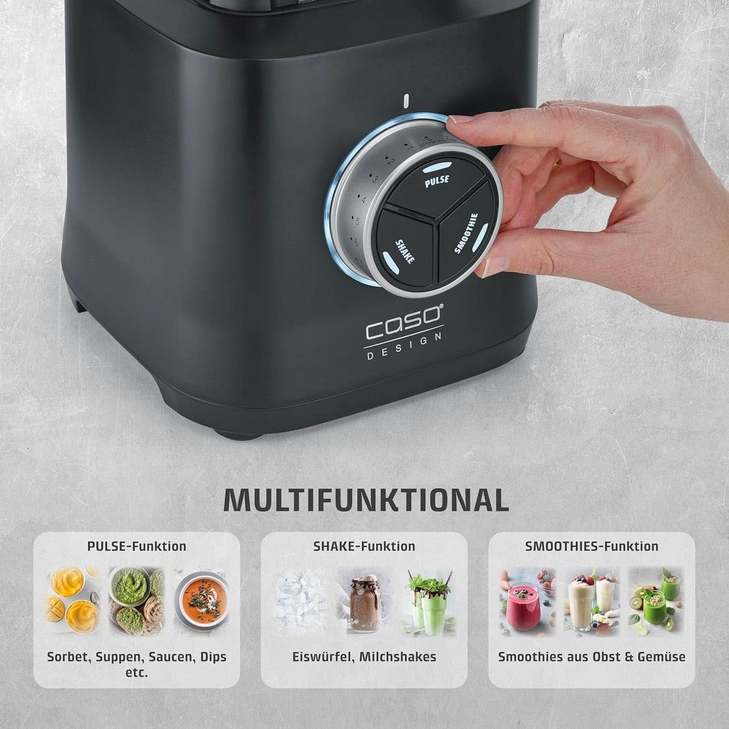 CASO Powerblender B 2000 – Profi Standmixer, 30.000 U/Min, 2000 Watt, Bruchsicherer Tritan-Mixbehälter (2 L), Bpa-Frei, Pulse-, Shake-, Smoothie-Funktion, 8-Fach Messer-System Mit Titanbeschichtung Kitchen Naty Shop