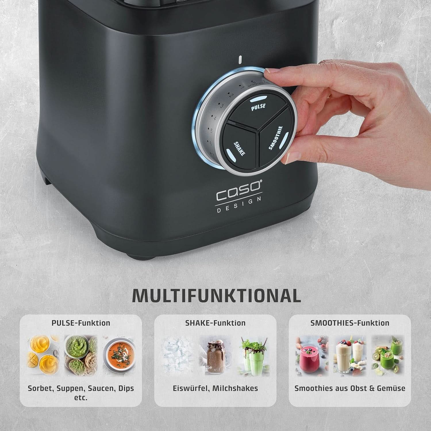 CASO Powerblender B 2000 – Profi Standmixer, 30.000 U/Min, 2000 Watt, Bruchsicherer Tritan-Mixbehälter (2 L), Bpa-Frei, Pulse-, Shake-, Smoothie-Funktion, 8-Fach Messer-System Mit Titanbeschichtung Kitchen Naty Shop