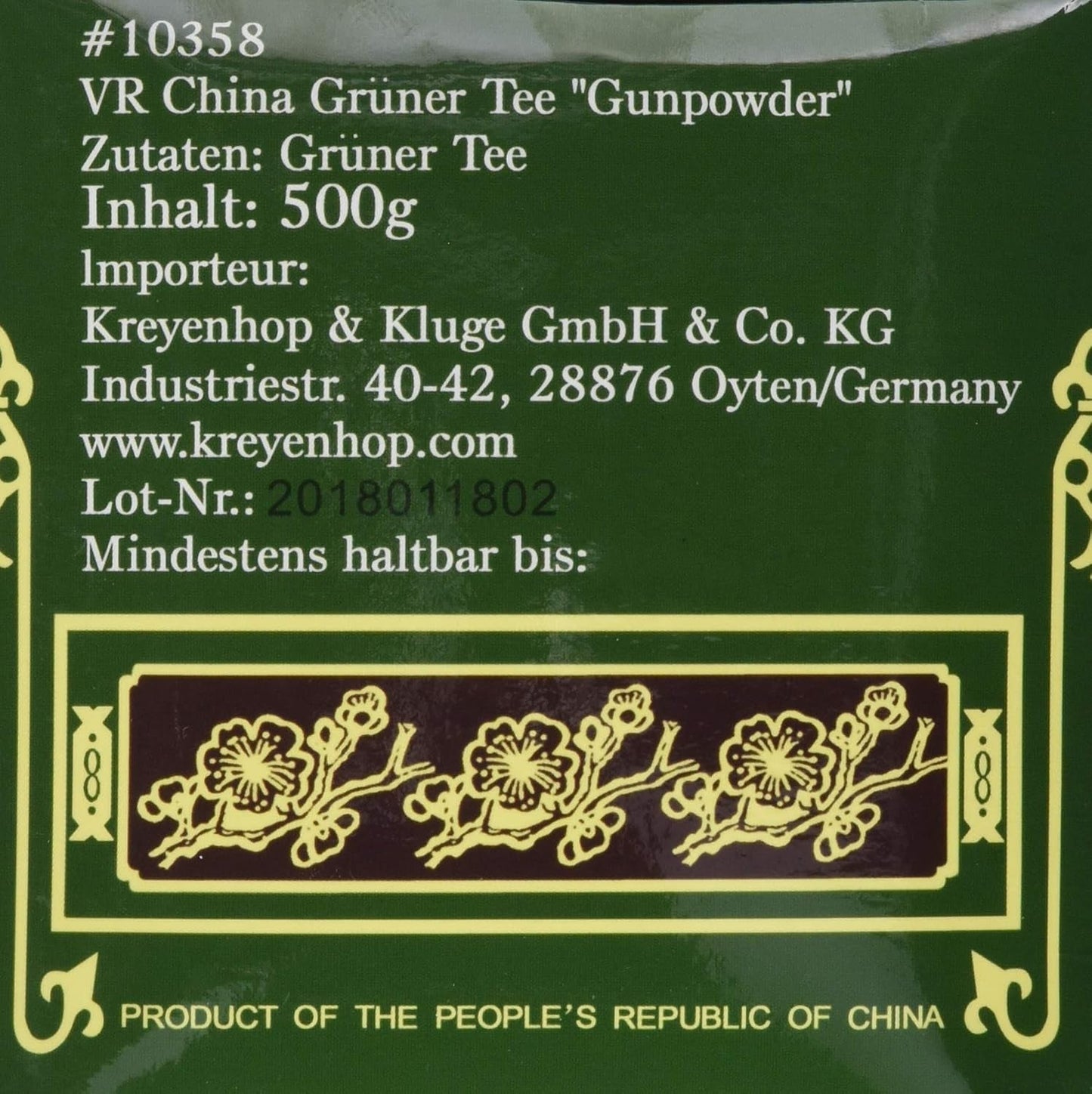 Grüner Tee, Gunpowder, Geroll (1 Packung à 500 g)