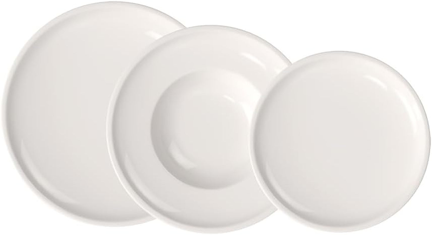 Villeroy & Boch - Artesano 6-teiliges Geschirrset für 2 Personen, weiß, spülmaschinenfest, mikrowellengeeignet, Besteckset, Tellerset, Speiseteller, Frühstücksteller, Speiseteller, Premium-Porzellan