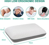 Fityou Memory-Schaum-Kissen, Nackenstützkissen, ergonomisches Schlafkissen, Kühlkissen, doppelseitiges Design, waschbarer Kissenbezug (67,5 x 40 x 13 cm), orthopädische Nackenkissen, Naty Shop