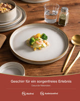 Star 18-teiliges Geschirrset, 6-Personen-Geschirrset, Porzellan, kratzfest, mikrowellen- und spülmaschinenfest, Cappuccino-Weiß