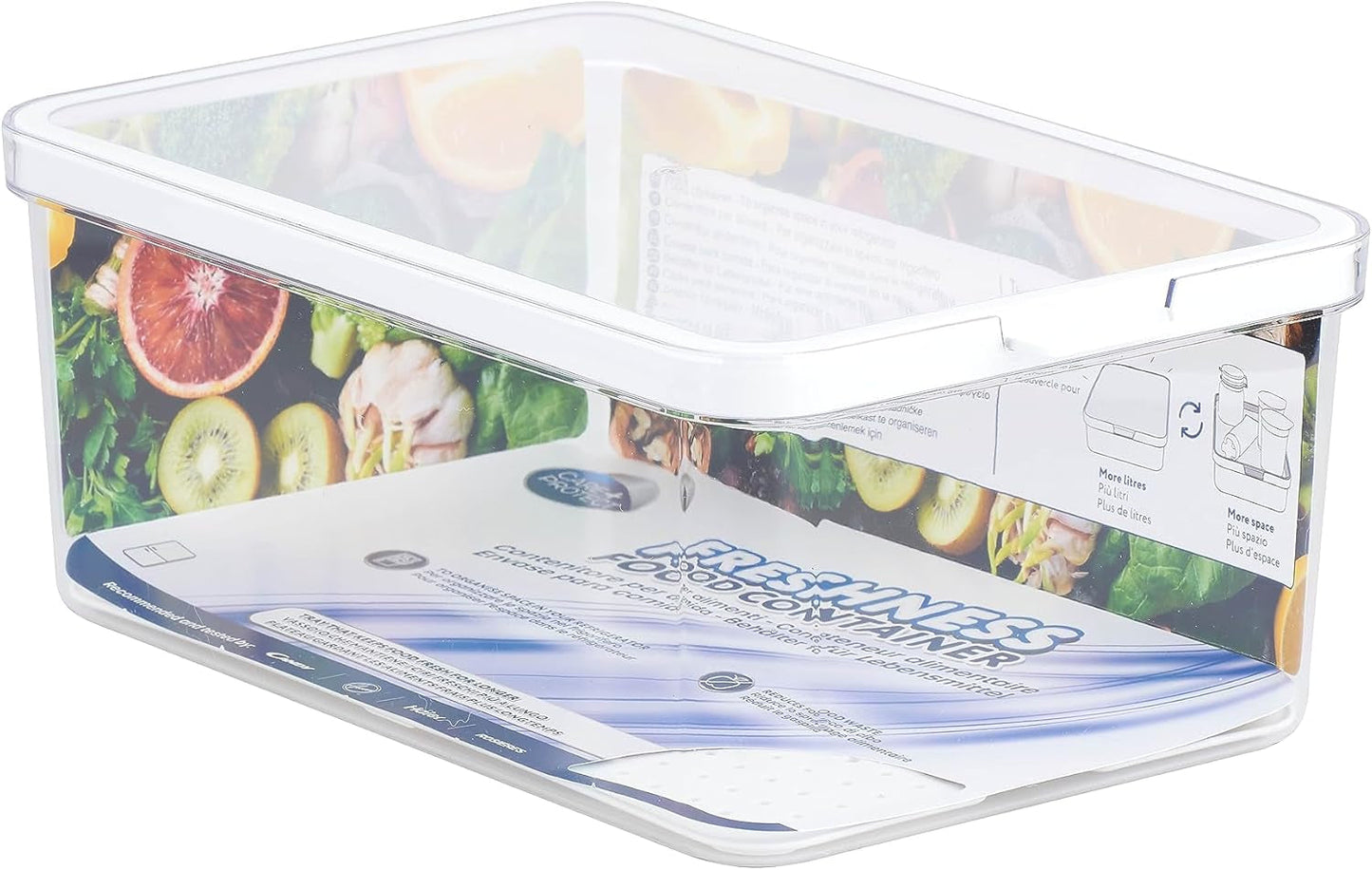 CARE + PROTECT Smarter Lebensmittelbehälter, perfekt stapelbar, Kühlschrank-Organizer, schützt Lebensmittel vor Feuchtigkeit, hält Lebensmittel länger frisch, 2,15 l Naty Shop Lebensmittel-Aufbewahrungsboxen 4,65 l