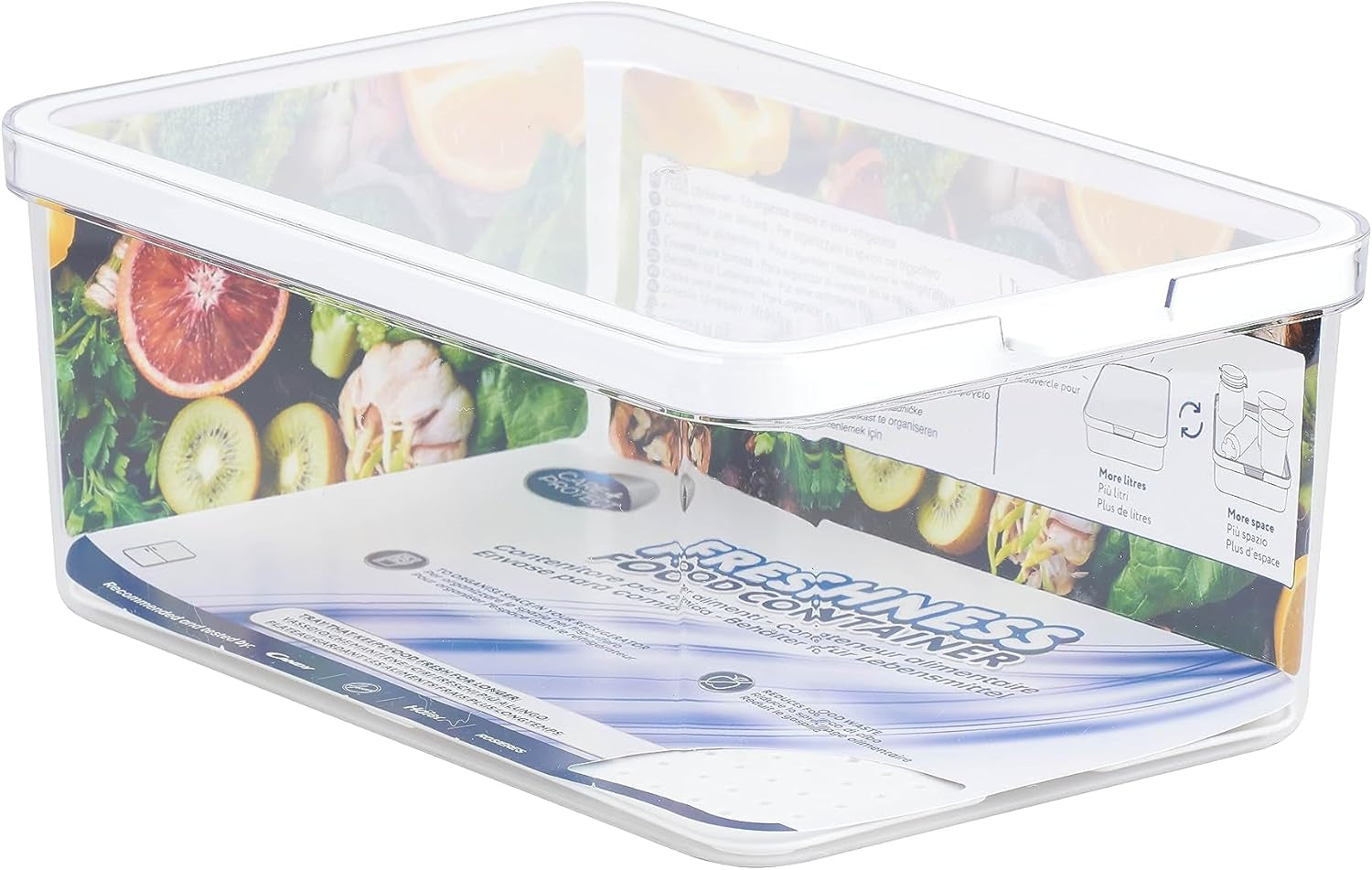 CARE + PROTECT Smarter Lebensmittelbehälter, perfekt stapelbar, Kühlschrank-Organizer, schützt Lebensmittel vor Feuchtigkeit, hält Lebensmittel länger frisch, 2,15 l Naty Shop Lebensmittel-Aufbewahrungsboxen 4,65 l