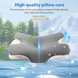 MULISOFT Memory Foam-Kissen, bequemes Kopfkissen, Nackenstützkissen, ergonomisches Seitenschläferkissen (grau). Orthopädische Halskissen von Naty Shop