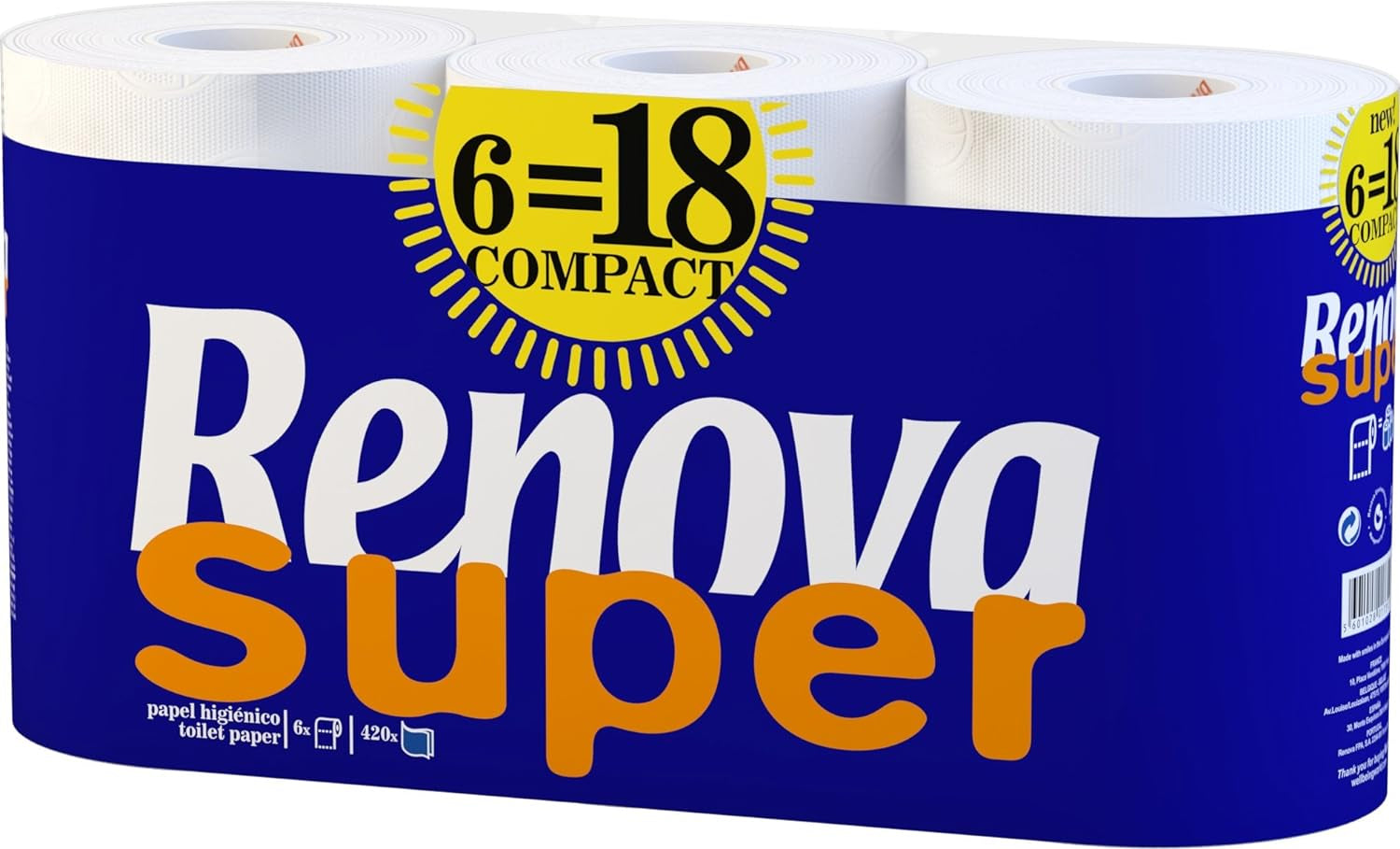 Toilettenpapier RENOVA SUPER COMPACT 6 Rollen