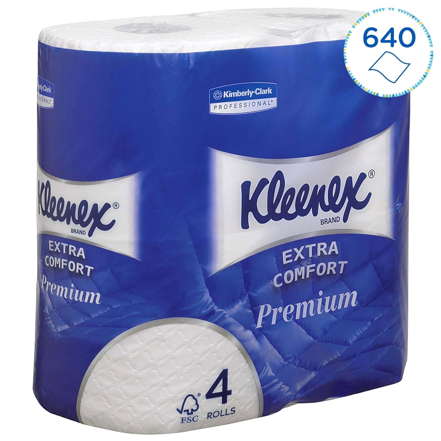 Kleenex Premium Toilettenpapierrollen 8484, Toilettenpapier 24 Rollen x 160 Puffblätter, 4-lagiges Toilettenpapier, 100 % reine Faser, hochwertig, reißfest und weich (2er-Pack)
