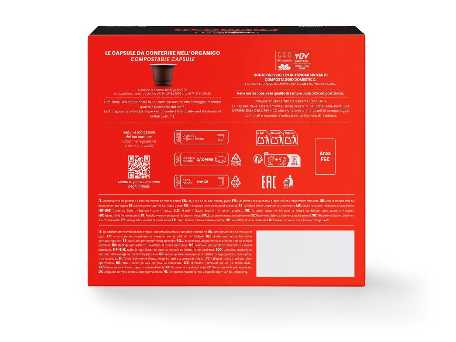 Caffè Vergnano 1882 – Èspresso kompostierbare Kaffeekapseln, kompatibel mit Nespresso, Cremoso (cremig) – Packung enthält 100 Kapseln