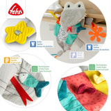 Fehn Babyhandpuppe Krokodil – Plüschtier mit Rassel, Raschelpapier, Beißring und Quietscher – Babyhandpuppe – Knallspielzeug für Babys und Kleinkinder ab 6 Monaten Babyspielzeug Naty Shop