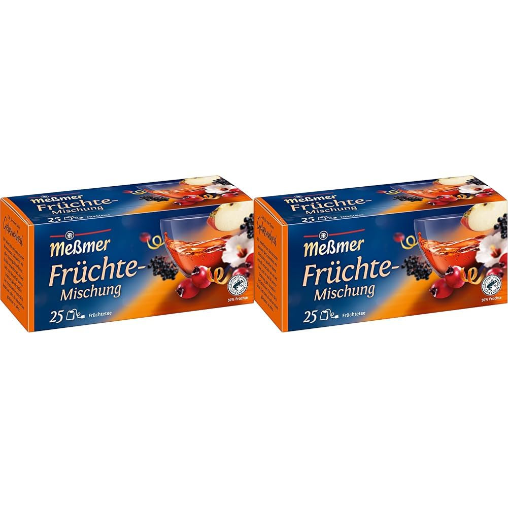 Meßmer Fruchtmischung | 25 Teebeutel | Vegan | Glutenfrei | Laktosefrei (2er Pack)
