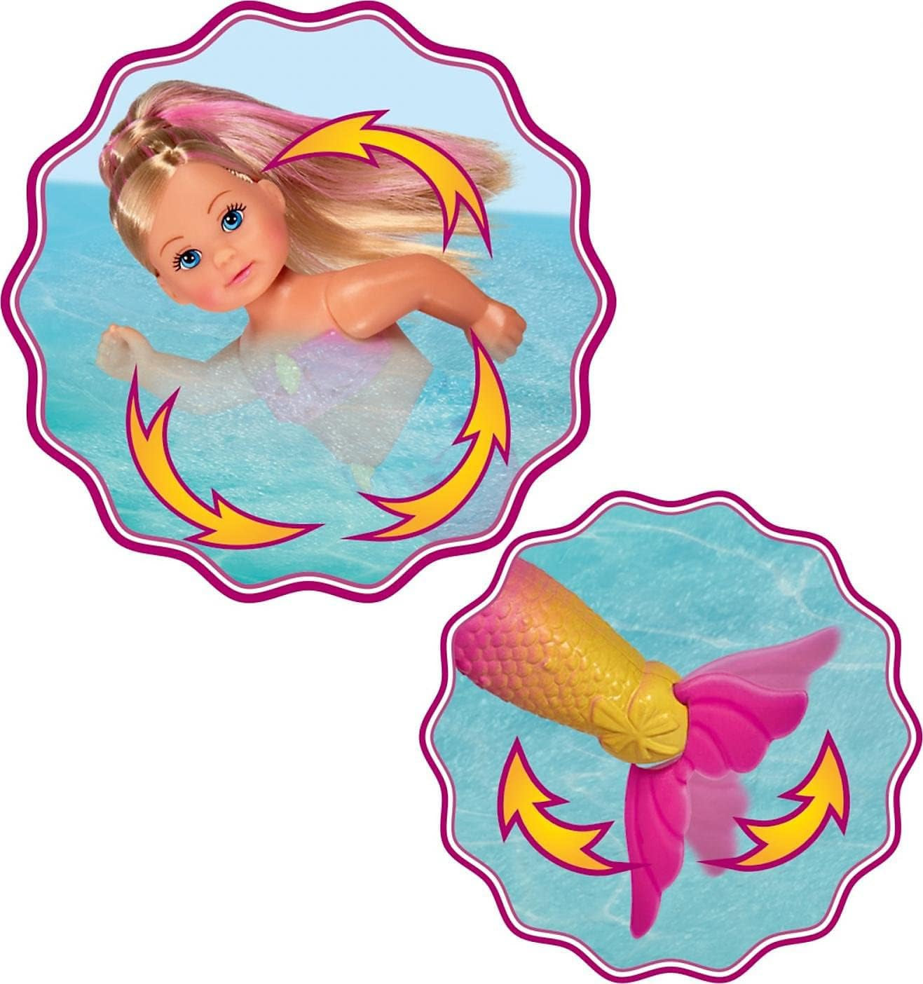 Simba 105733318 Evi Love schwimmende Meerjungfrau-Puppe, mehrfarbig, Einheitsgröße