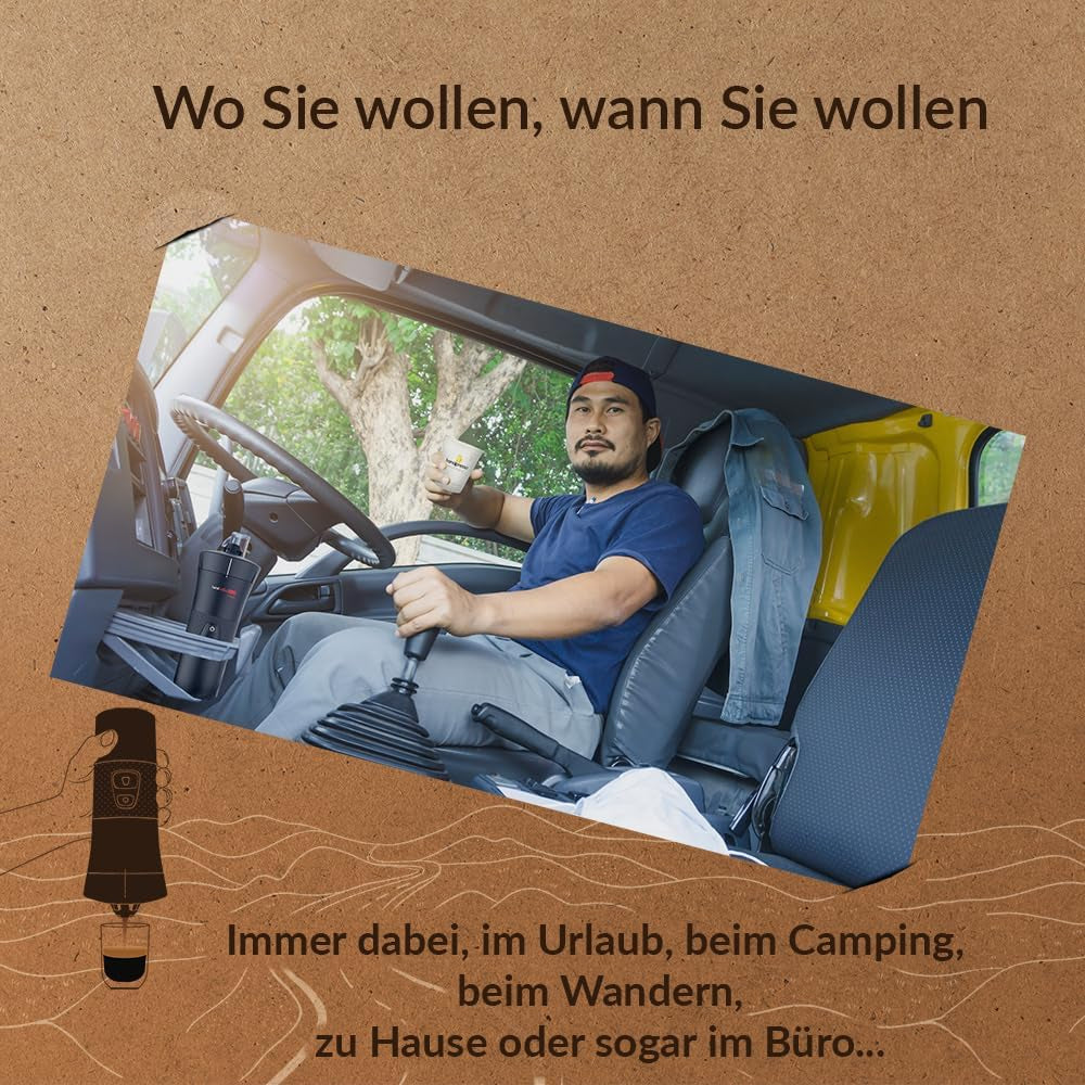 Handpresso - Handcoffee Truck 21010 | Espressomaschine mit Senseo-Kapseln für LKW 24V | 24V LKW-Espressomaschine, Reisekapsel-Espressomaschine | 24V LKW-Espressomaschine für unterwegs