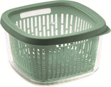 Säge zum Konservieren von Fruchtaroma, Kunststoff, grün, 4 LT – rechteckig. Frischhaltedosen Naty Shop Green 1,5 Lt – quadratisch