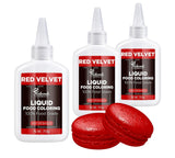 Flüssige Lebensmittelfarbe, Red Velvet Lebensmittelfarben-Set zum Backen von Kuchen, Makronen, Keksen, Lebensmittelfarbe zum Dekorieren von Kuchen, Flüssigkeit zum Färben von Getränken (70 g x 3)