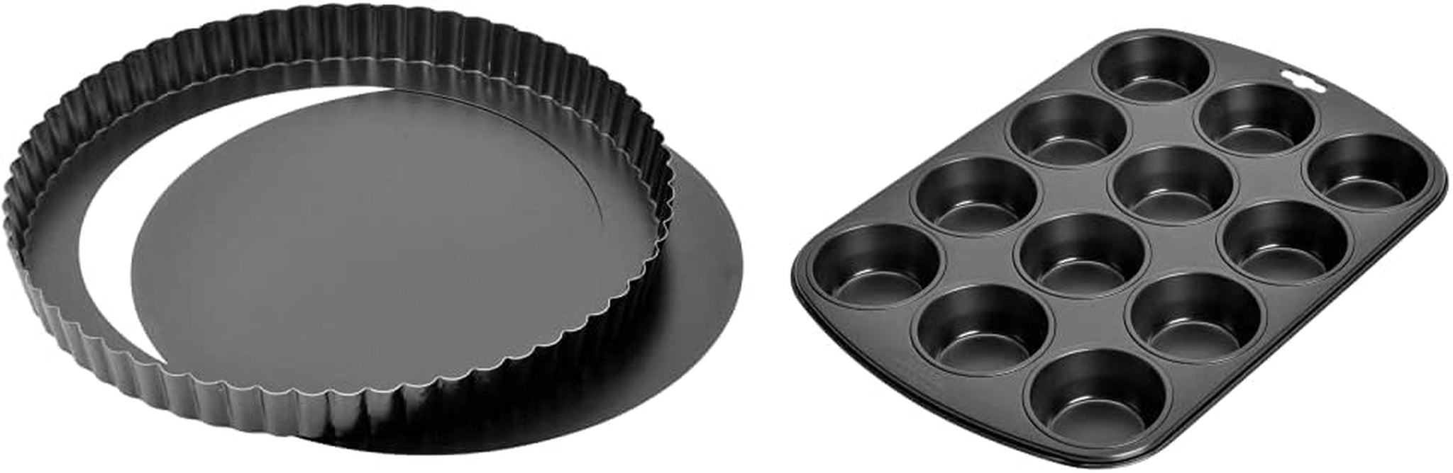 Kaiser Classic Tarteform Mit Hebeboden 28 Cm, Quicheform Antihaftbeschichte & Inspiration Muffinform Blech Für 12 Muffins, Muffin Backblech 38 X 27 Cm, Beschichtet, Standardgröße Formen und Backbleche Naty Shop