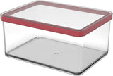 Rotho Loft Set mit 5 Vorratsdosen mit Deckel, verschiedene Größen, BPA-freier Lebensmittelkunststoff (PP), transparent/rot, (21,4 x 21,4 x 23,5 cm). Naty Shop Frischhaltedosen 2,25 l breit