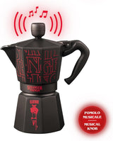 Bialetti Moka Express Stranger Things 6-Tassen-Kaffeemaschine, Musiktaste mit USB-C-Ladefunktion, nicht für Induktionsherde geeignet, 6 Tassen (270 ml), Schwarz