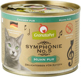 GranataPet Symphony Nr. 5 Reines Huhn, getreide- und zuckerfreies Katzenfutter, Filets in Naturgelee, zartes Nassfutter für Katzen, 6 x 200 g
