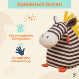 B. Toys Babyspielzeug-Set mit Zebra-Plüschtier, Beißring, Softbausteinen und Bällen – Motorikspielzeug-Geschenkset für Neugeborene ab 0 Monaten Babyspielzeug Naty Shop