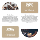 SEEBÄR KAFFEE - Extra starke Kaffeebohnen - 500g - Niedriger Säuregehalt und intensives Aroma - Ganze Bohnen für Kaffeevollautomaten, Espresso und French Press - Hoher Koffeingehalt und niedriger Säuregehalt