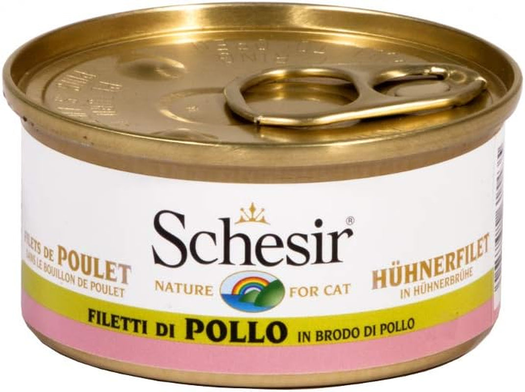 Hühnerfilets für Katzen in Suppe, Nassfutter für Katzen in Ihrer eigenen Kochsuppe, 24 Dosen x 70 g