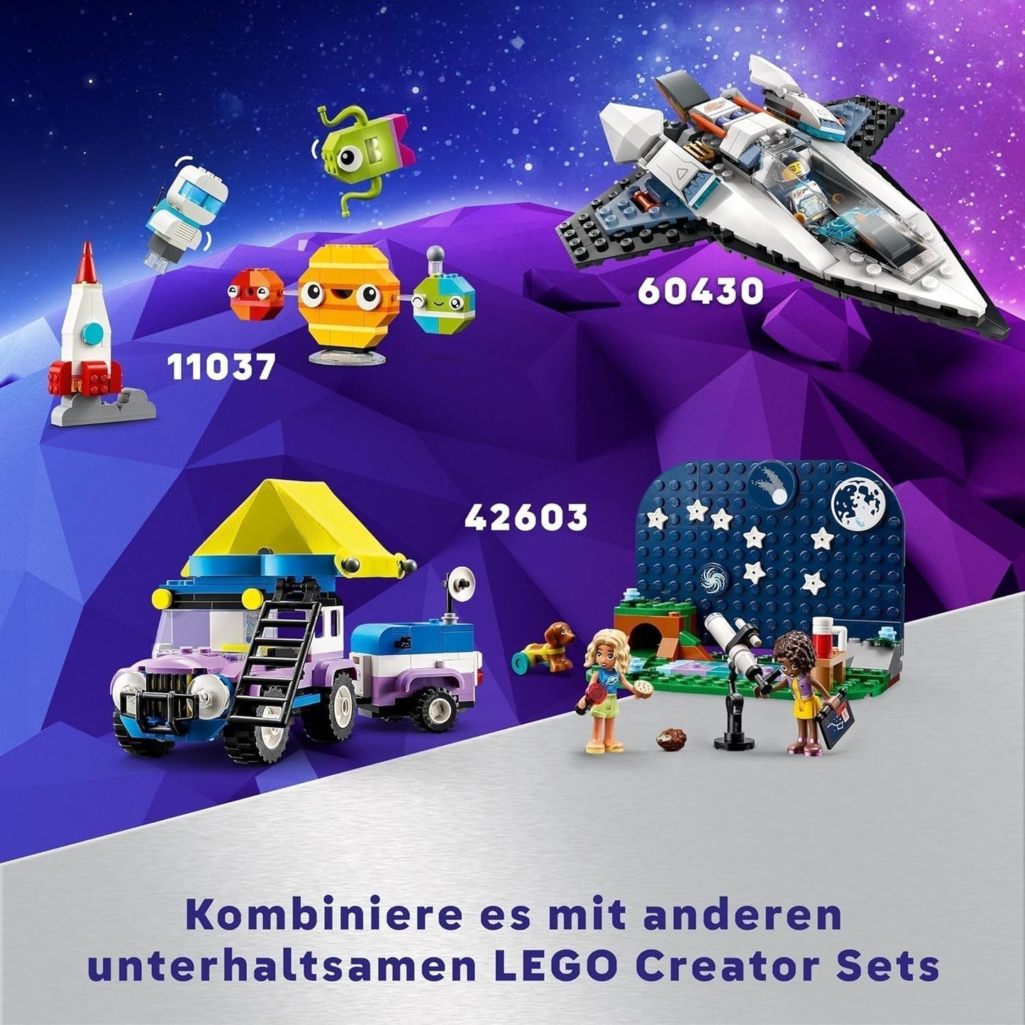 LEGO Creator 3-in-1-Weltraumastronaut-Spielzeug, Hunde- und Raumschiff-Modellbausatz für Kinder, Kindergartendekorationen, kreatives Geschenk für Jungen und Mädchen ab 9 Jahren 31152 Bausets Besuchen Sie den LEGO-Store