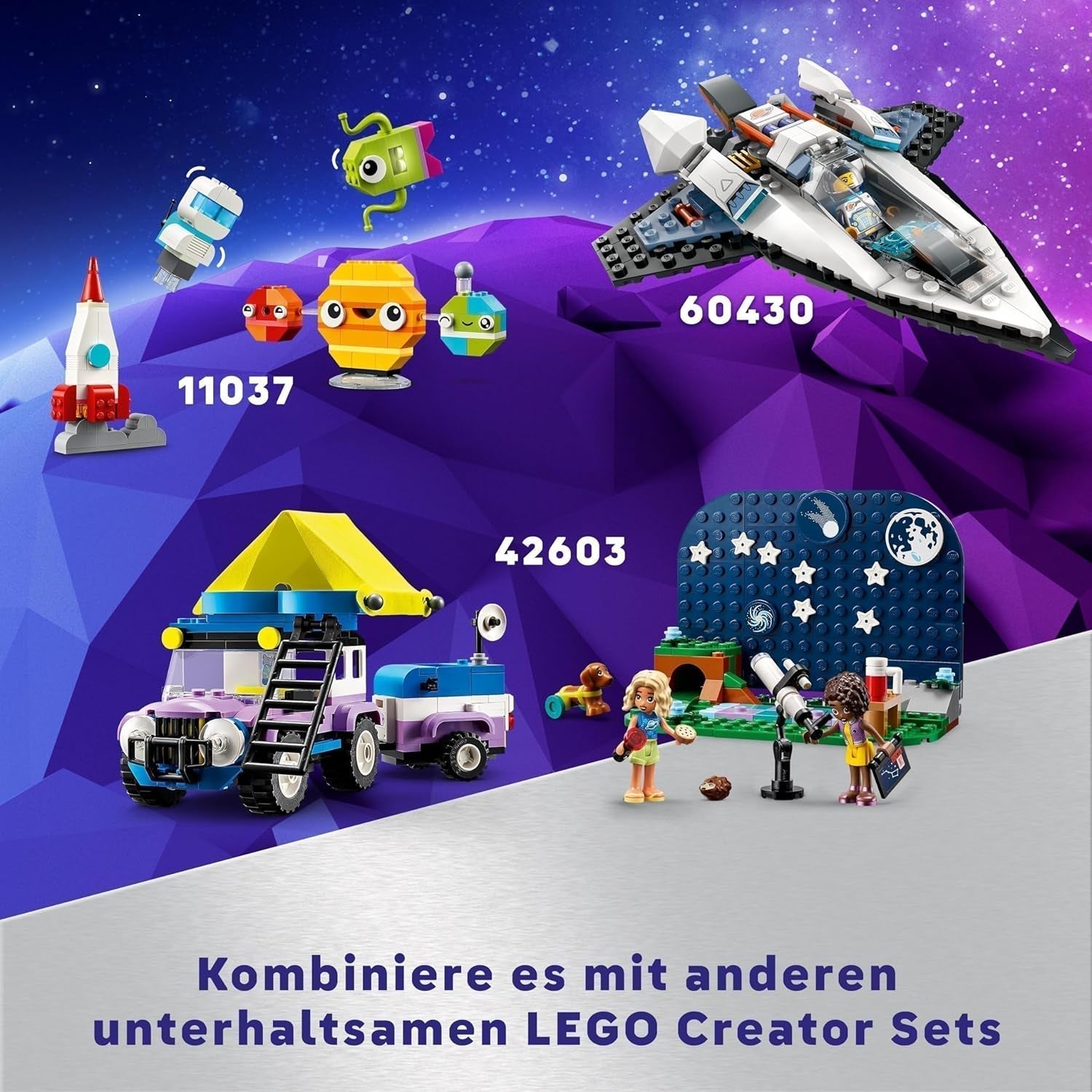LEGO Creator 3-in-1-Weltraumastronaut-Spielzeug, Hunde- und Raumschiff-Modellbausatz für Kinder, Kindergartendekorationen, kreatives Geschenk für Jungen und Mädchen ab 9 Jahren 31152 Bausets Besuchen Sie den LEGO-Store