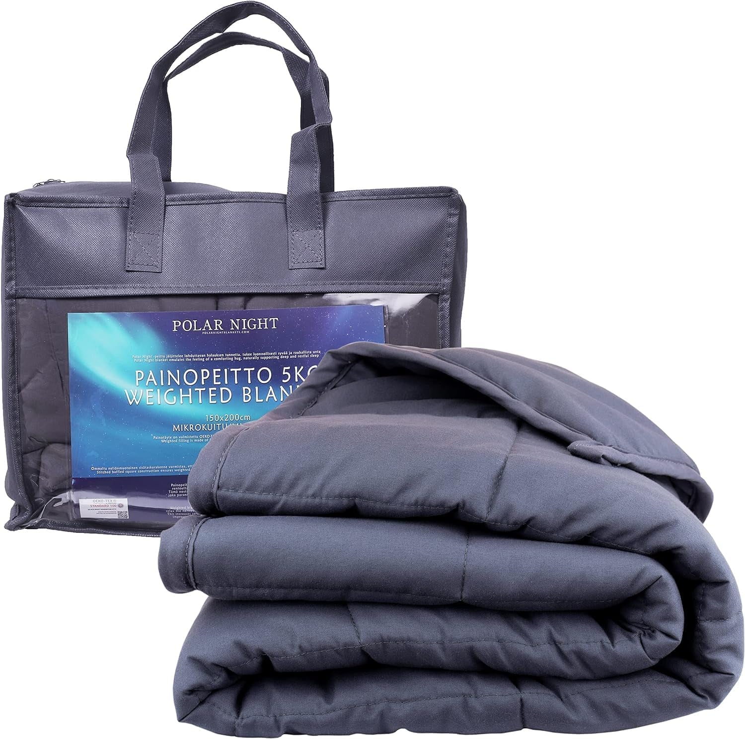 Polar Night Gewichtsdecke für Erwachsene 150 x 200 cm, 9 kg – Gewichtsdecke für Tiefschlaf, schwere Decke, Therapiedecke aus 100 % Mikrofaser, Entspannungsdecke Oeko-Tex® 100 Standard-Steppdecke Betten und Decken Polar Night 155 x 220 cm 13,0 Kilogramm