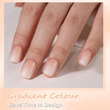 Set mit künstlichen Nägeln – 240 Stück, kurze, quadratische Nägel, weiches Gel, Modell Nude, weißer Farbverlauf, künstlicher natürlicher Kleber auf künstlichen Nägeln für Frauen, DIY (nackter Farbverlauf, 240 x)