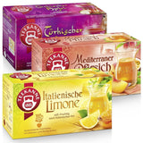 Teekanne Teeset 3-fach sortiert, italienische Zitrone, mediterraner Pfirsich und türkischer Apfel, 155g