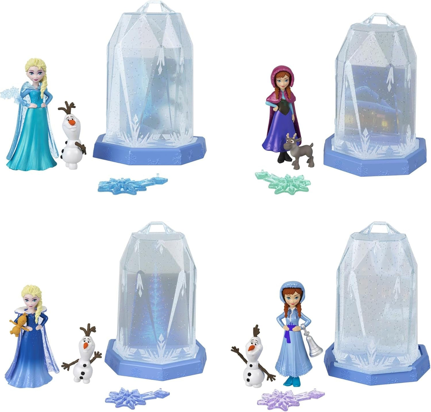 Mattel Disney Frozen Ice Reveal, kleine Puppe mit flauschigem Eisgel und 6 Überraschungen, inklusive Freundfigur und Zubehör (Puppen können variieren) HRN77
