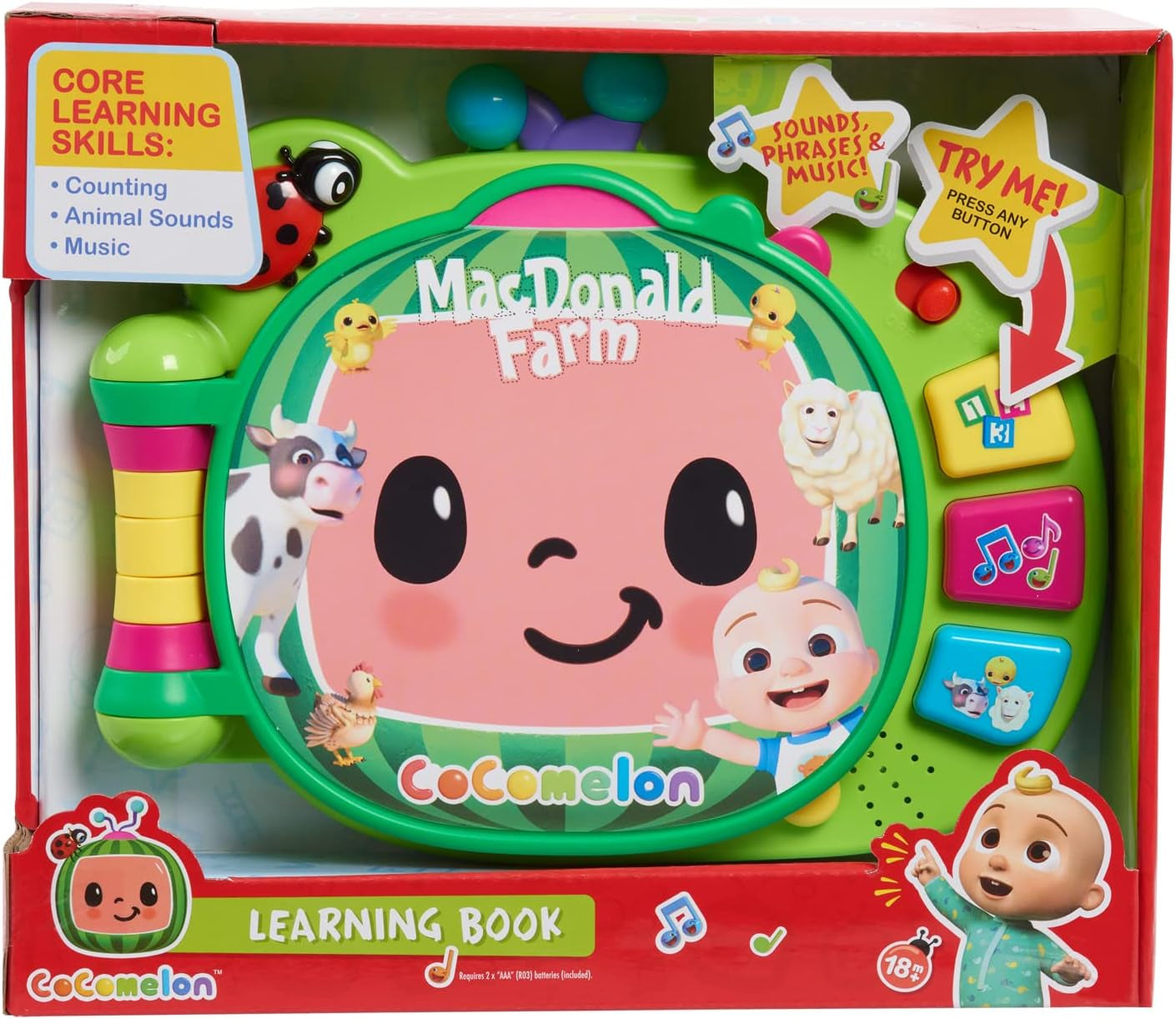 CoComelon, J.J Lernbuch, Lernfunktionen und Elektronik, Spielzeug für Kinder ab 18 Monaten, CCM10 (Französische Version) Bebe Toys Naty Shop