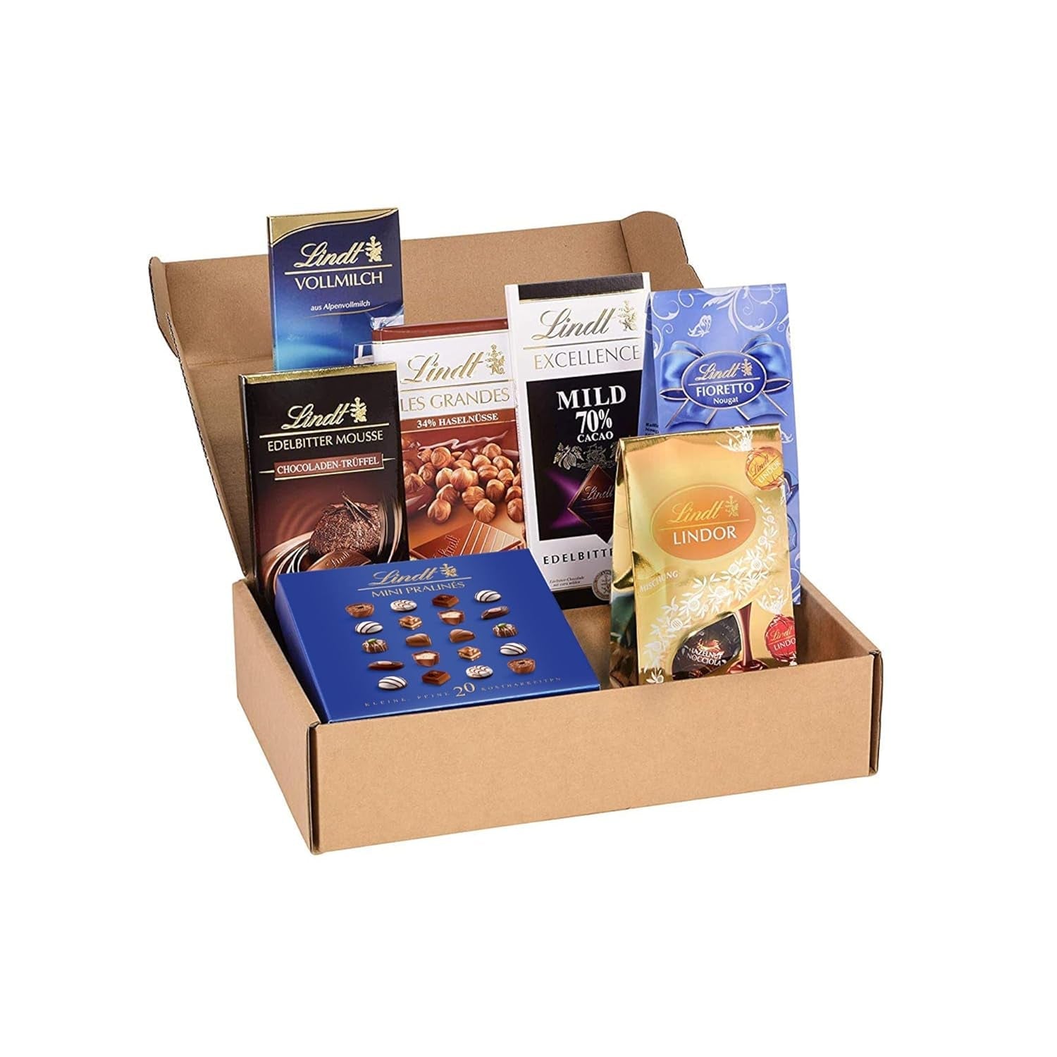Lindt Schokoladen-Pralinen-Geschenkset | 477g | 5 Schachteln Lindt Pralinen in den Varianten: Exquisit, Mini Praliné, LINDOR Geschenk, Kleines Dankeschön, Von Herzen | Pralinengeschenk | Schokoladengeschenk