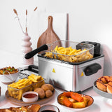 Tristar-Fritteuse, 1 großer Korb und 2 kleine Körbe, einstellbarer Thermostat, Kühlzone, 5 Liter, 2000 W, FR-6949 Appliances Naty Shop