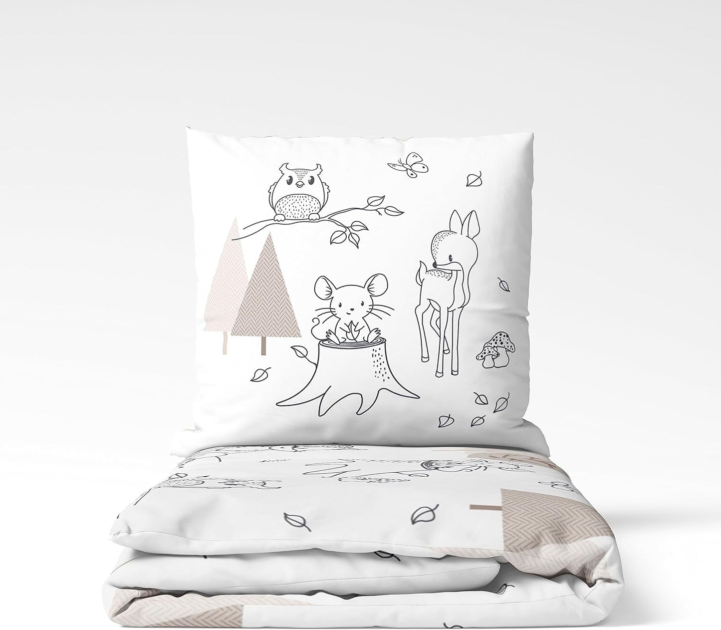 Kinderbettwäsche, Fuchs, Eule und Waldtiere, 100 % Baumwolle. Bettwäsche – Kinder Naty Shop