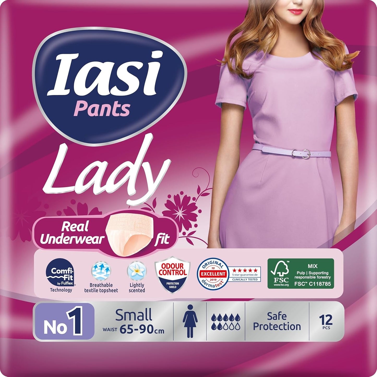 LADY Pants 48 Einweg-Harninkontinenzhosen Saugfähigkeit Plus Größe S für Damen 48 Stk
