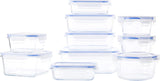 Amazon Basics Lebensmittelbehälter aus Glas mit Deckel, 20er-Pack (10 Behälter + 10 Deckel), BPA-frei, durchsichtig, blau, Aufbewahrungsboxen für Lebensmittel, Naty Shop, 20 Stück
