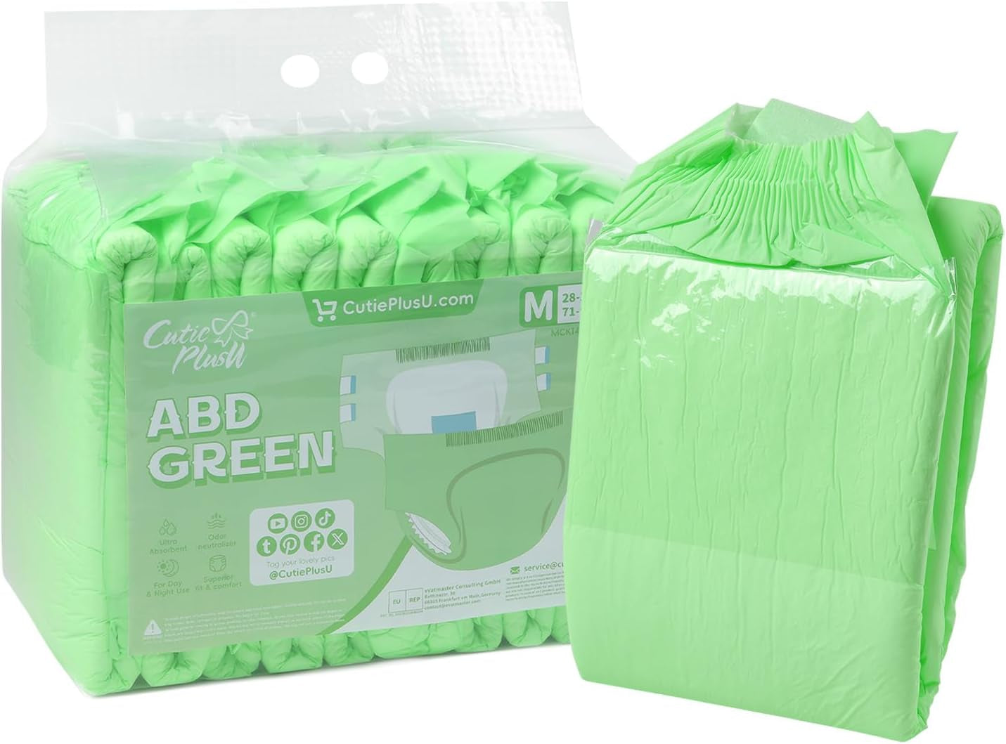 CutiePlusU Windeln für Erwachsene, 10er-Pack Einweg-Inkontinenzhöschen mit Schlaufen für Damen und Herren, maximale Saugfähigkeit über Nacht – Gelb (mittlere Größe 71–96 cm)