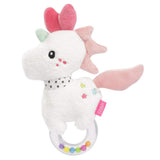 Fehn Octopus Toy Ring Bell – Rassel, Quietsche, Spielzeug für motorische Fähigkeiten – Baby-Plüschtier aus weichem Stoff – Spielzeug für Babys und Kleinkinder ab 0 Monaten Babyspielzeug Naty Shop Einhorn