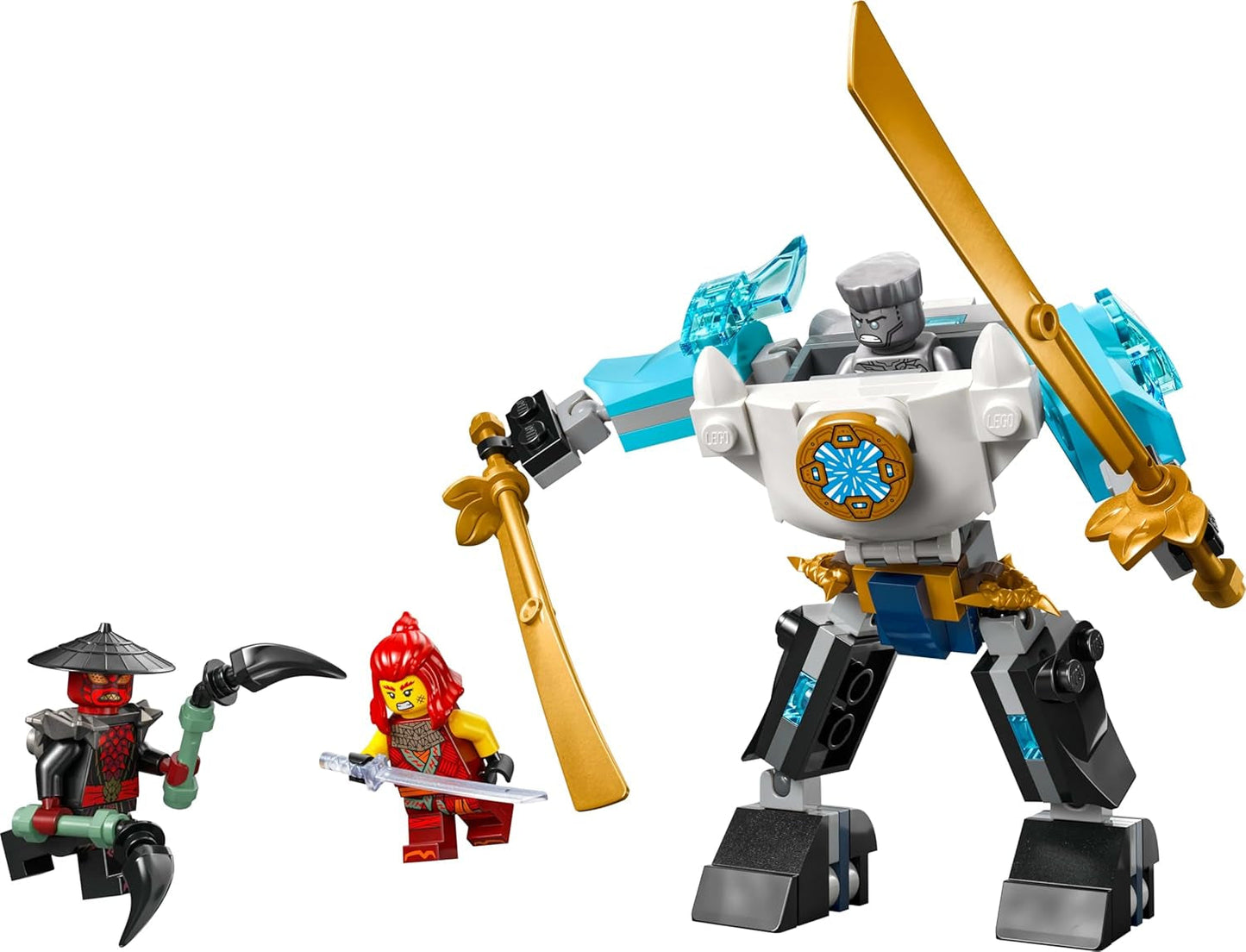 LEGO NINJAGO Zanes Action-Mech – Ninja-Spielzeug mit 3 Minifiguren zum Rollenspiel – Kleines Set zum Bauen und Spielen für Kinder – Geschenkidee für Jungen und Mädchen ab 6 Jahren 71827 Bausets Besuchen Sie den LEGO-Store