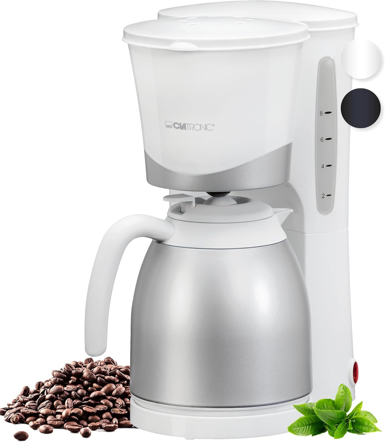 Clatronic® Kaffeemaschine mit Thermoskanne | für 8-10 Tassen Kaffee | ohne Temperaturverlust | Kaffeemaschine mit Filter | 1 Liter | Espresso | Filterkaffeemaschine mit Thermoskanne | KA 3327 schwarz