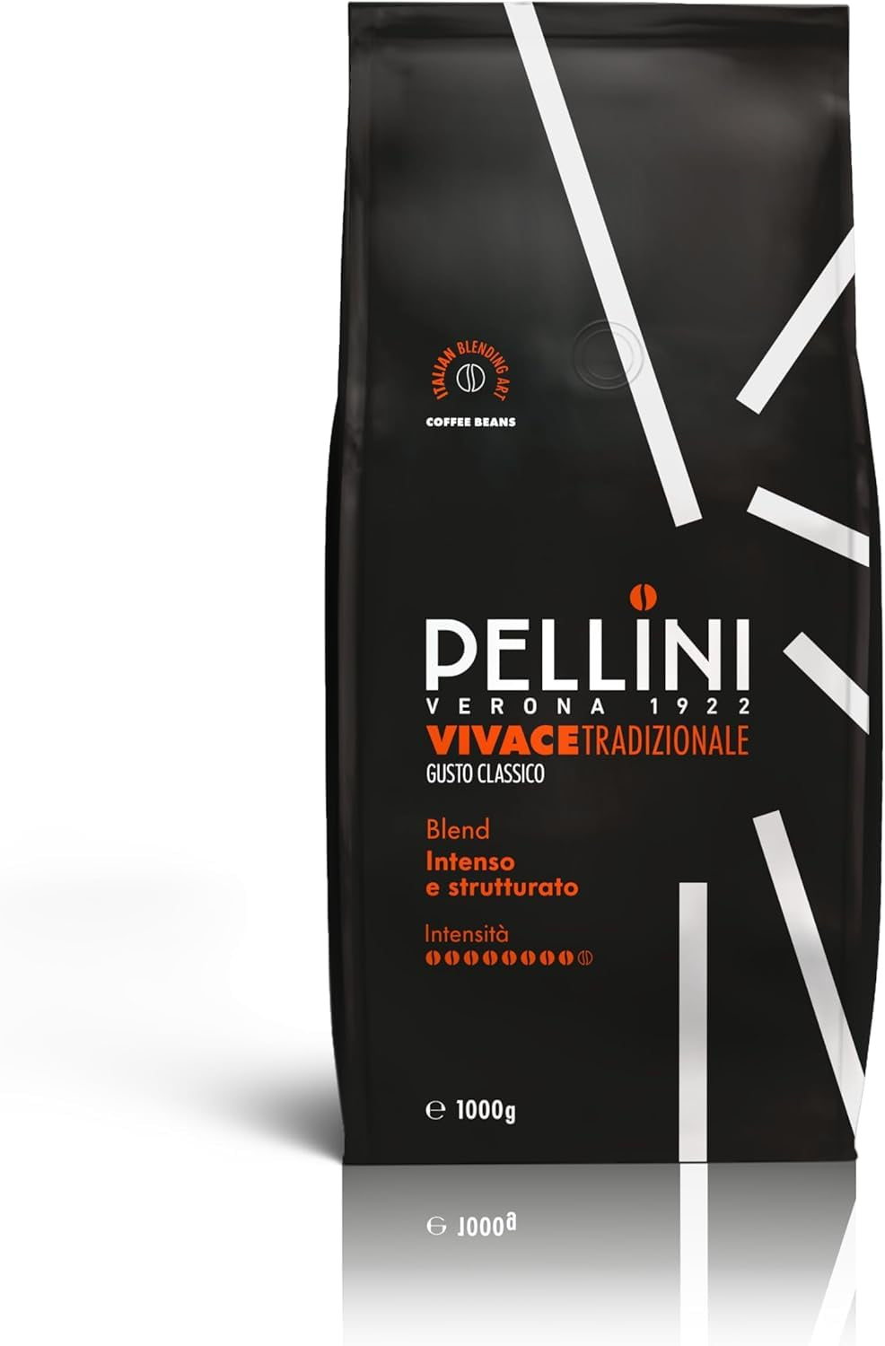 Pellini N.82 Vivace, Kaffeebohnen für Espresso 1 kg, Arabica- und Robusta-Mischung mit kräftigem und ausgefungem Geschmack, mittlere Röstung