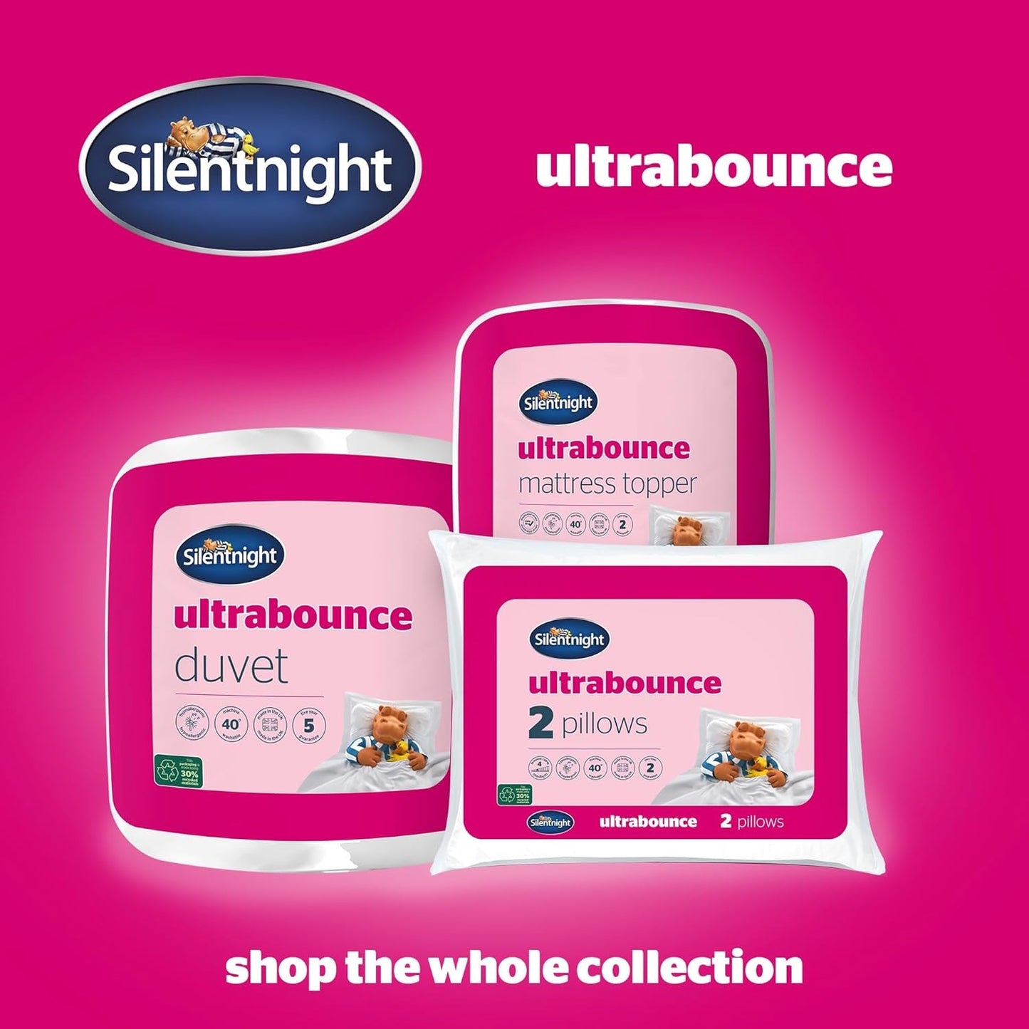 Silentnight Steppdecke „Ultrabounce“, Mikrofaser, weiß, Einzelbett Steppdecken und Steppdecken Naty Shop