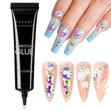 Makartt Strass-Klebegel – 15 ml UV-Nagelkleber-Set mit rosa Nagel-Charms, Herz-Kreis-Nagelschmuck und Nageldesign-Zubehör für Heim-Maniküre, Valentinstagsgeschenk