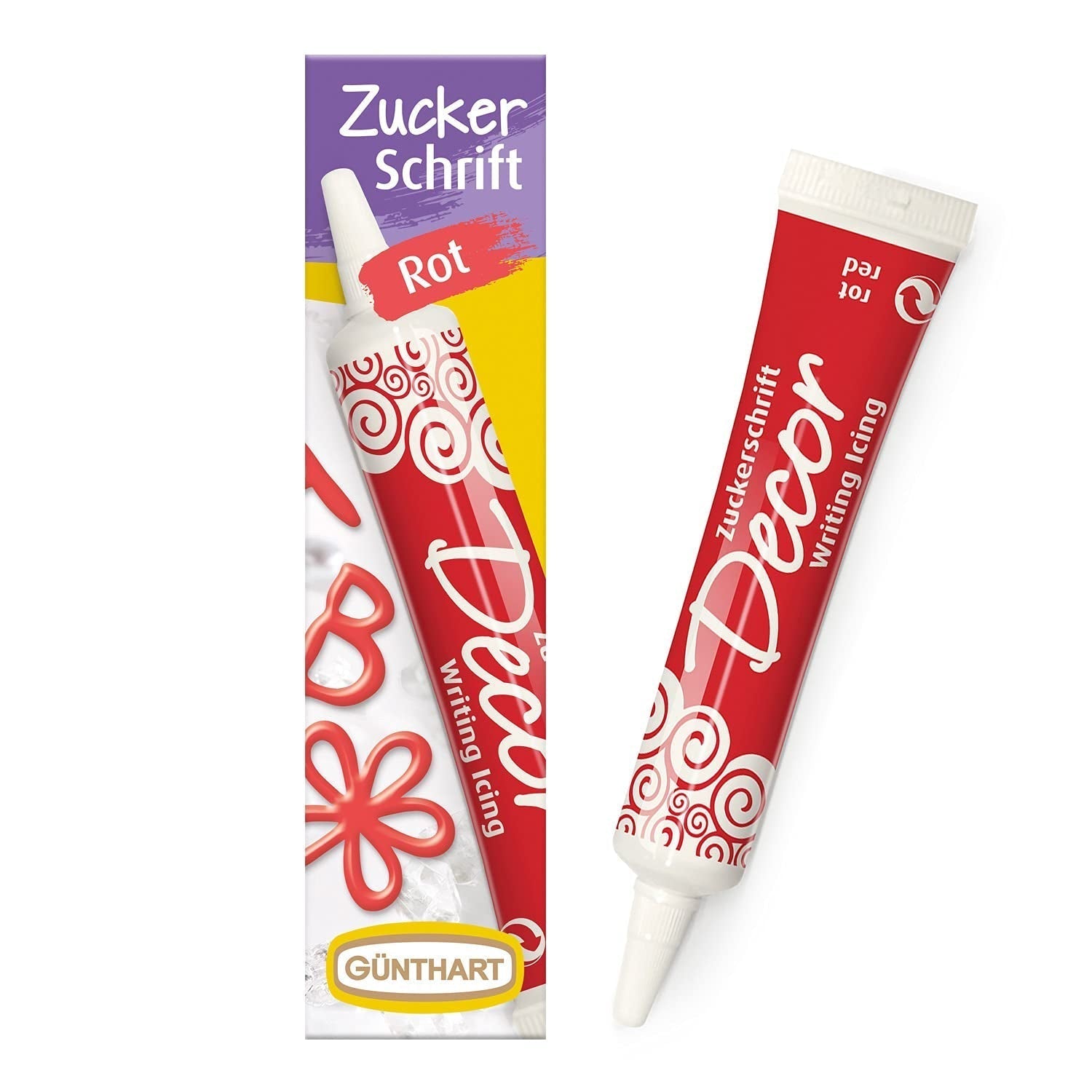 Günthart Backdecor 25 g Zucker mit Buchstaben GOLD für alle Desserts in goldener Farbe aus Zucker für schöne Buchstaben und Motive, 1 Packung (25 g)
