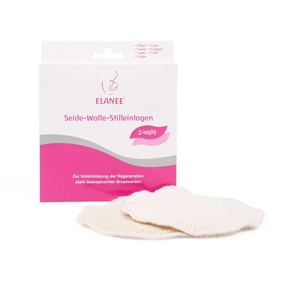 ELANEE Stilleinlagen aus Seidenwolle (2 Lagen) – Handwaschbare Stilleinlagen – Sanft für stark strapazierte Brustwarzen Zubehör Essen und Stillen Bebe Naty Shop 2 Stück (2er Pack)