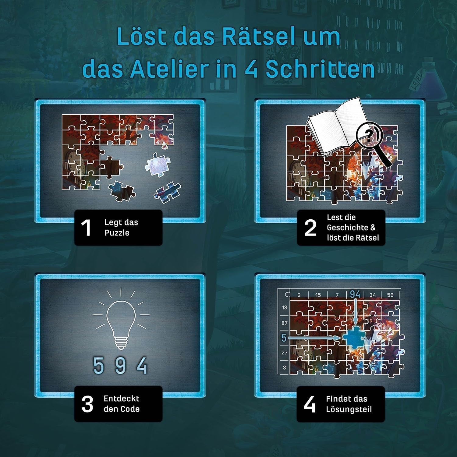 KOSMOS 683979 EXIT® Puzzle: The Hidden Studio 500-teiliges Puzzle für Erwachsene und Kinder ab 10 Jahren Escape Room-Puzzle für Anfänger Puzzle Naty Shop