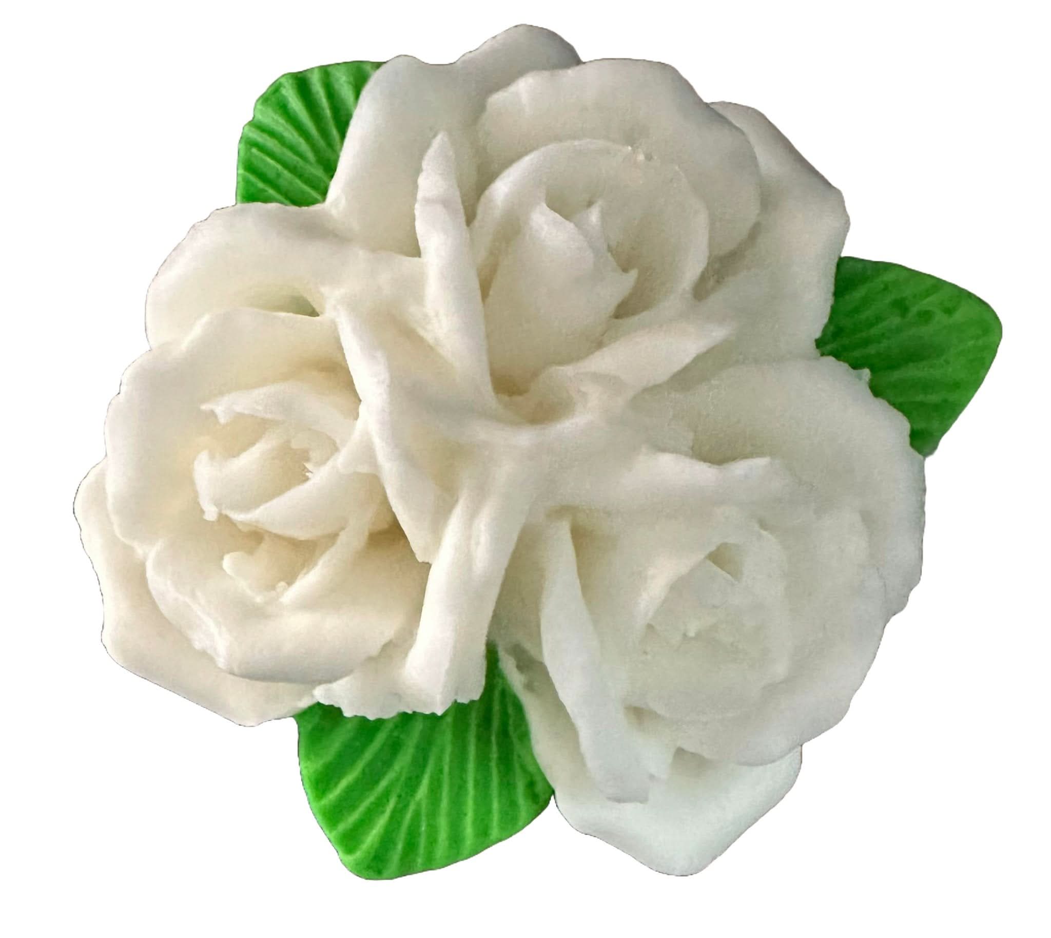 Essbare Zuckerdekoration, Blumenstrauß aus weißen Rosen, Dekorationen von Sugar Paste Nati Shop