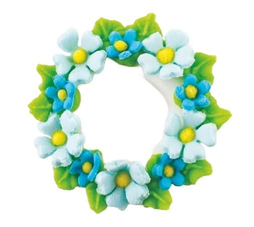 Essbare Zuckerdekoration, Krone mit blauen Blumen Nati Shop